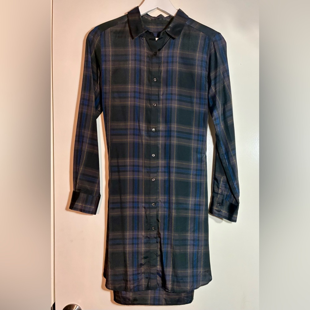 Rosso plaid shirt dress